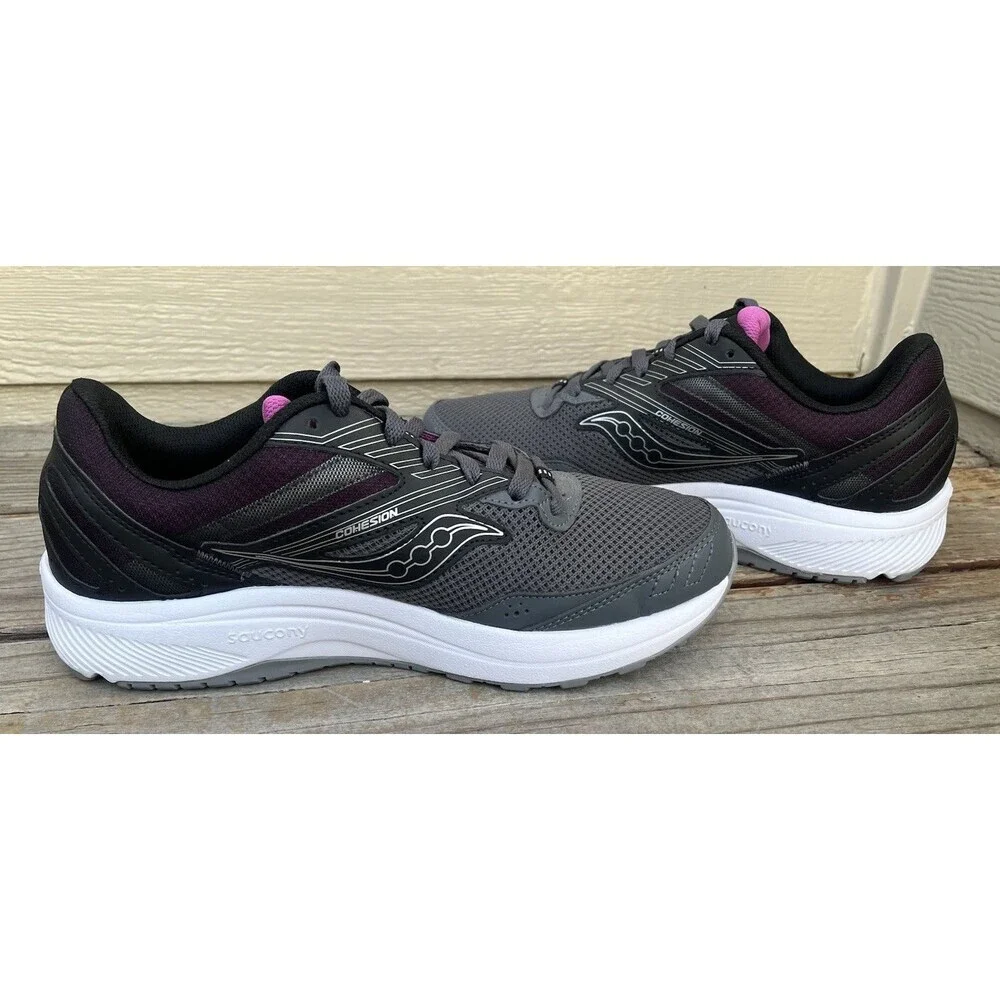 Nice! Saucony Cohesion 15 Women's size 11 Wide Running Shoes Shadow/Razzle